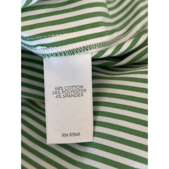 J Jill Wearever Collection Green & White Striped Button-Up Shirt Dress Belt NWT - Picture 10 of 10